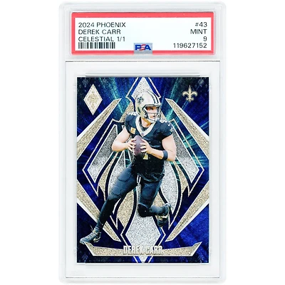 Carte Derek Carr New Orleans Saints 2024 Panini Phoenix Celestial n° 43, authentifiée PSA 9 (n° 1/1)