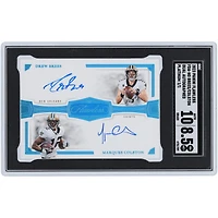 Drew Brees and Marques Colston New Orleans Saints Autographed 2023 Panini Flawless Platinum Dual Auto #FDA-NO #1/1 SGC Authenticated 8.5/10 Card