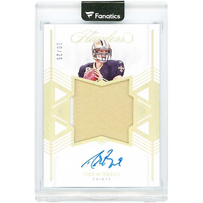 Carte autographiée Drew Brees des Saints de la Nouvelle-Orléans, édition 2025 Panini Flawless Holo Gold Star Swatch Dual-Color Relic #SSS-DBS #10/25