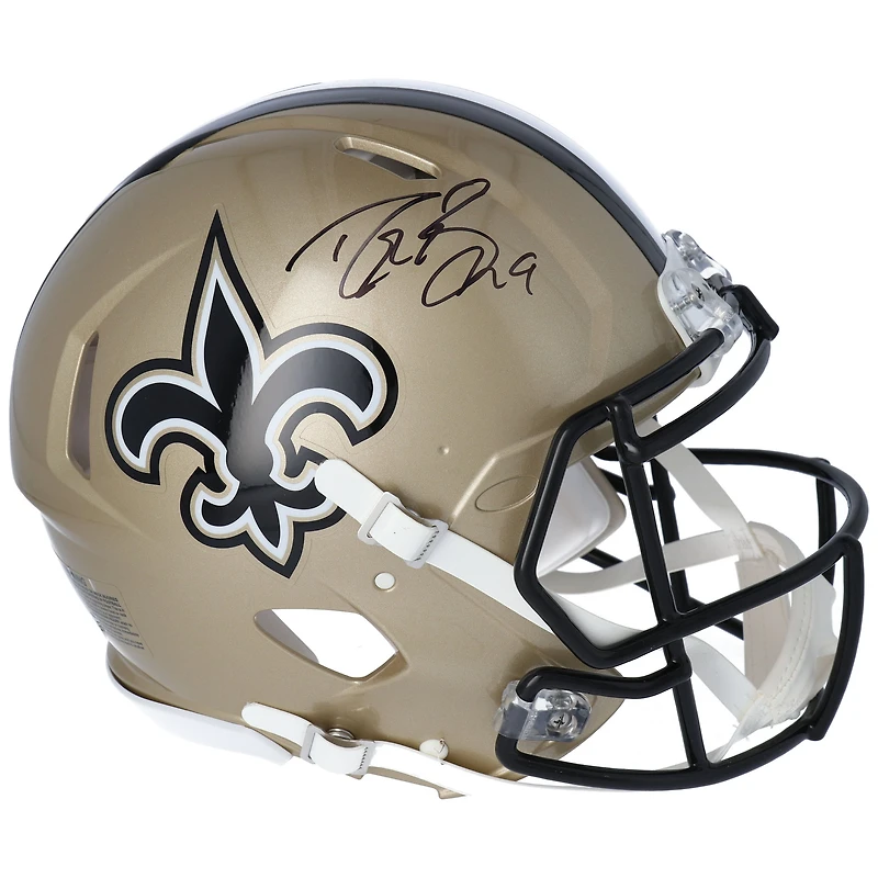 Casque authentique Riddell Speed autographié par Drew Brees des New Orleans Saints