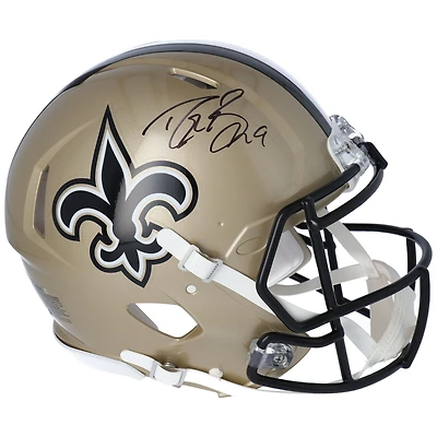 Casque authentique Riddell Speed ​​autographié par Drew Brees des New Orleans Saints