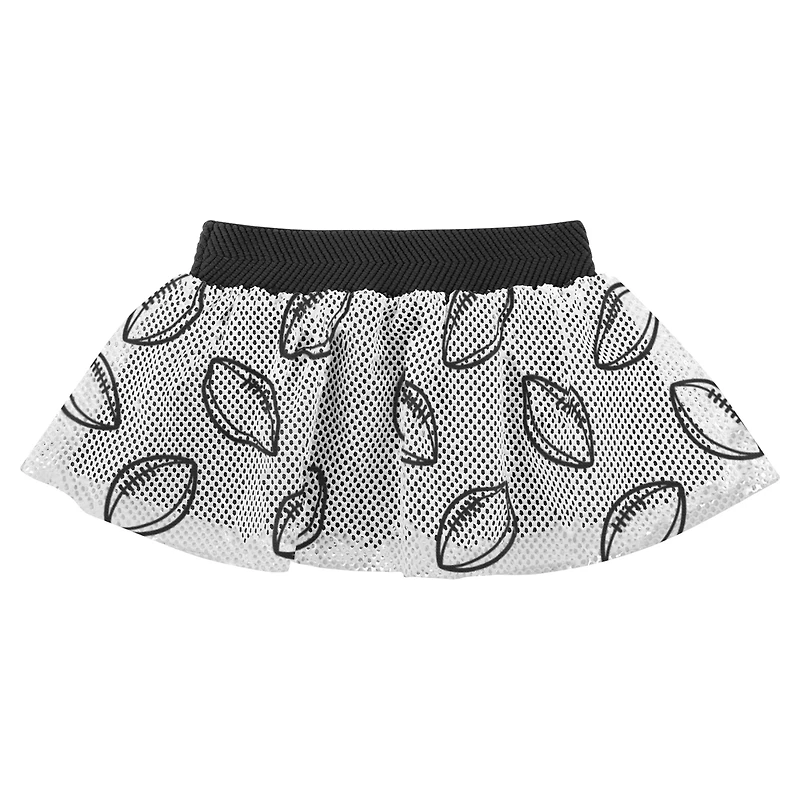 Ensemble trois pièces body, jupe et chaussons New Orleans Saints All Dolled Up pour filles gris chiné/noir