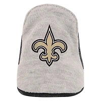 Girls Infant Heather Gray/Black New Orleans Saints All Dolled Up Three-Piece Bodysuit, Skirt & Booties Set