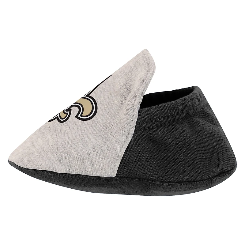 Ensemble trois pièces body, jupe et chaussons New Orleans Saints All Dolled Up pour filles gris chiné/noir