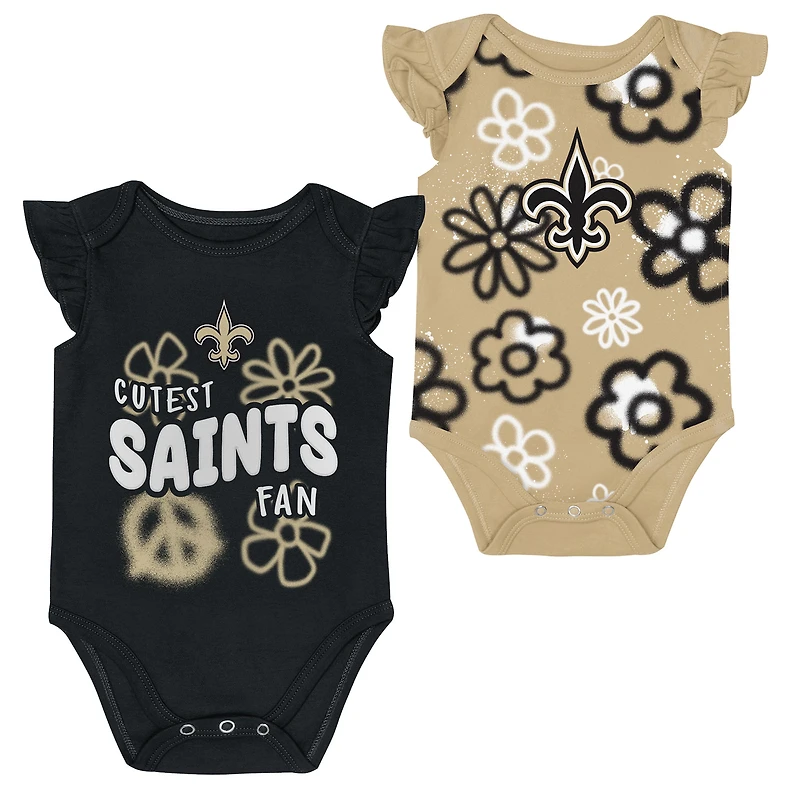 Ensemble body deux pièces Outerstuff New Orleans Saints « The Sunshine » pour nouveau-nés et bébés filles