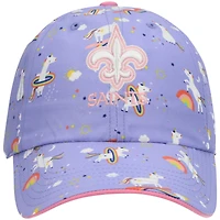 Bonnet réglable pour fille préscolaire '47 Violet New Orleans Saints Unicorn Clean Up
