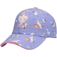 Bonnet réglable pour fille préscolaire '47 Violet New Orleans Saints Unicorn Clean Up