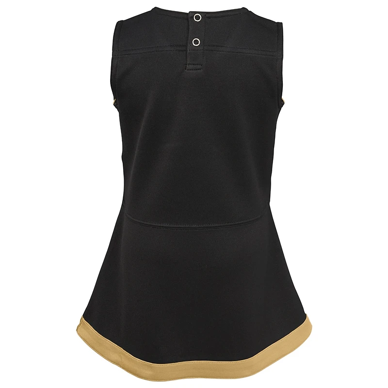 Robe noire de capitaine des pom-pom girls New Orleans Saints pour petites filles, avec bloomer