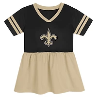 Girls Toddler Black New Orleans Saints Stadium Lights Fashion Jersey Dress