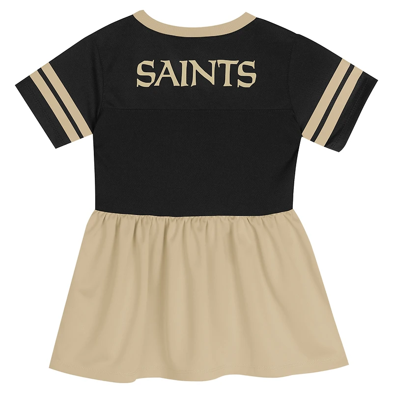 Robe en jersey noire à la mode pour tout-petits avec lumières du stade des Saints de Nouvelle-Orléans