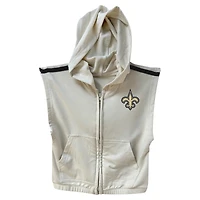 Girls Toddler Wes & Willy Gray/Black New Orleans Saints Sleeveless Full-Zip Hoodie Three Tier Skirt Set