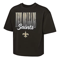 Girls Youth Outerstuff  Black New Orleans Saints Big City Boxy T-Shirt