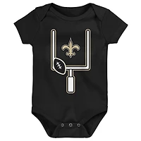 Ensemble de body trois pièces pour bébé et nouveau-né Outerstuff New Orleans Saints Littlest Player