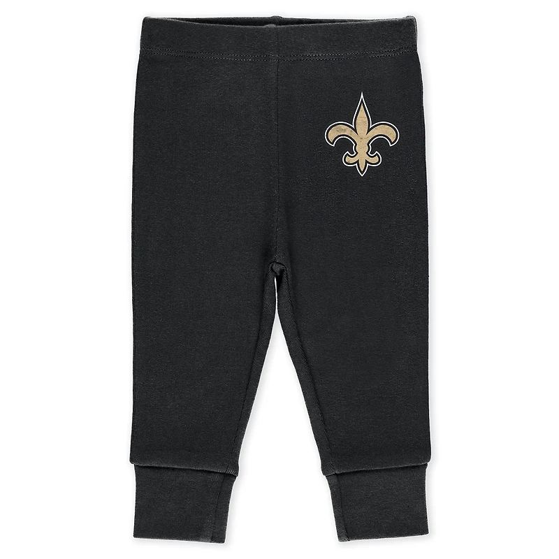 Infant & Newborn WEAR by Erin Andrews New Orleans Saints Three-Piece Turn Me Around Bodysuits Pant Set