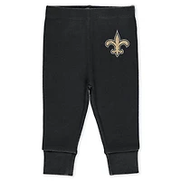 Infant & Newborn WEAR by Erin Andrews New Orleans Saints Three-Piece Turn Me Around Bodysuits Pant Set