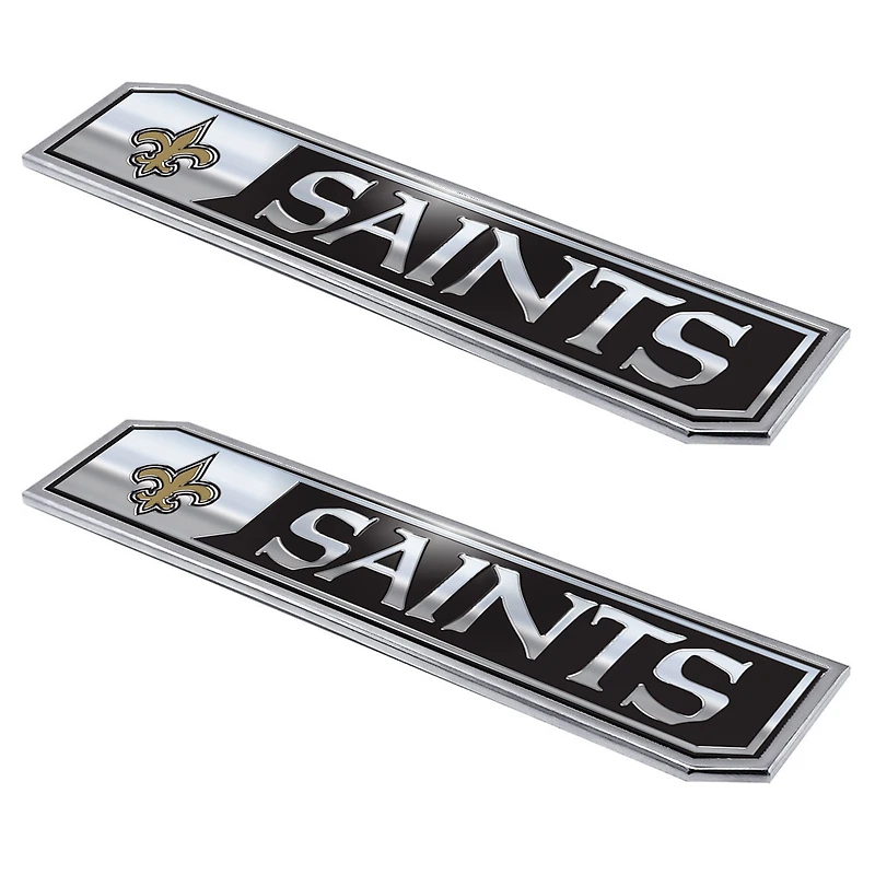 Logo Brands  New Orleans Saints 2-Pack Embossed Truck Emblem Set
