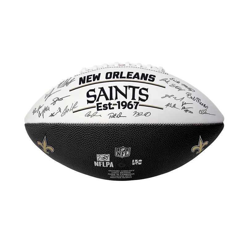 Logo Brands New Orleans Saints 2025 Autograph Signature Football