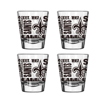 Ensemble de 4 verres à shot Logo Brands New Orleans Saints (6 cl).