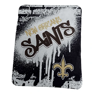 Logo Brands New Orleans Saints 50" x 60" Classic Graffiti Fleece Throw Blanket