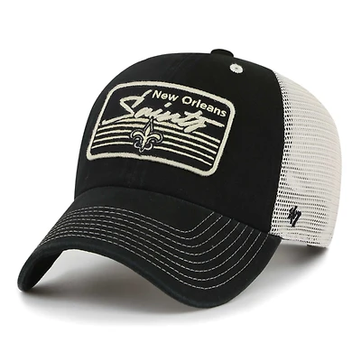 Men's '47 Black/Natural New Orleans Saints  Five Point Trucker Clean Up Adjustable Hat
