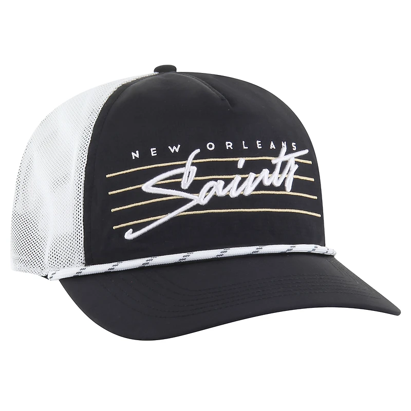 Men's '47 Black/White New Orleans Saints Downburst Relaxed Hitch Trucker Adjustable Hat
