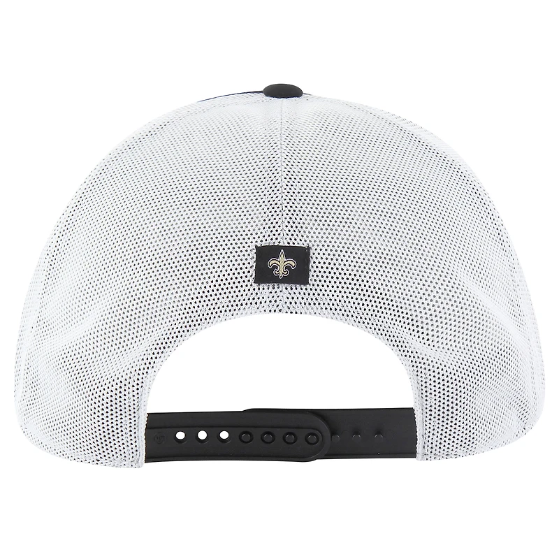 Casquette ajustable Downburst Relaxed Hitch Trucker noire/blanche New Orleans Saints pour homme '47