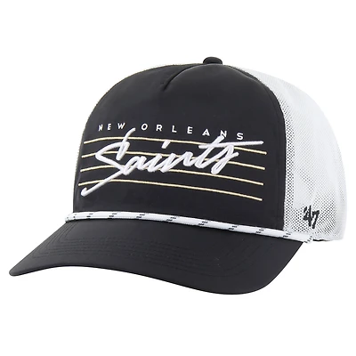Men's '47 Black/White New Orleans Saints Downburst Relaxed Hitch Trucker Adjustable Hat