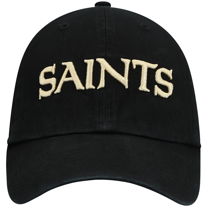 Casquette ajustable pour homme « 47 Black New Orleans Saints Clean Up Script »