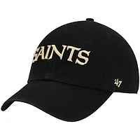 Men's '47 Black New Orleans Saints Clean Up Script Adjustable Hat