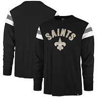 T-shirt à manches longues '47 Black New Orleans Saints Franklin Rooted pour homme