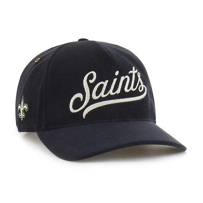 Men's '47  Black New Orleans Saints Golden Age Corduroy Hitch Adjustable Hat