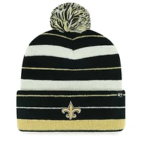 Bonnet en tricot à revers Powerline '47 New Orleans Saints pour hommes avec pompon