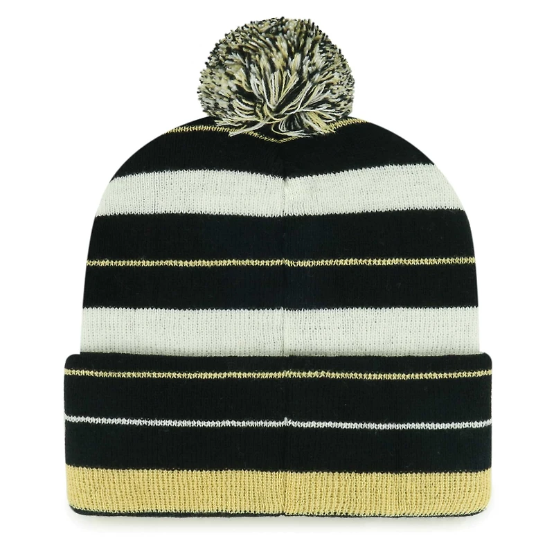 Men's '47 Black New Orleans Saints Powerline Cuffed Knit Hat with Pom