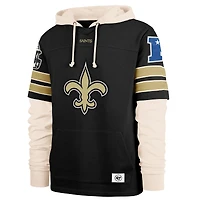 Men's '47  Black New Orleans Saints Split Zone Cornerback Duo Hoodie