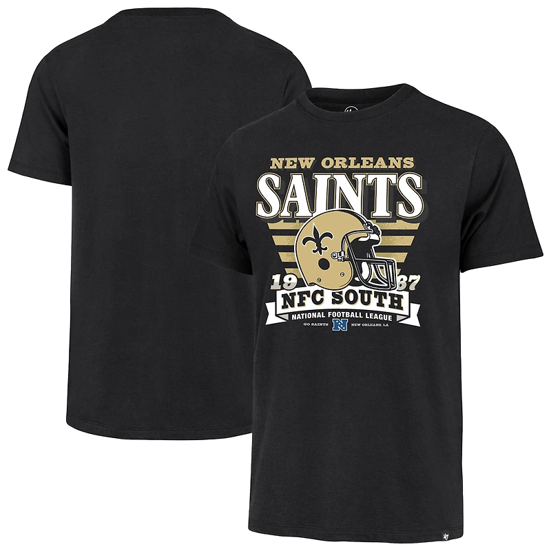 T-shirt noir à rayures « 47 » pour homme, motif Franklin des Saints de la Nouvelle-Orléans