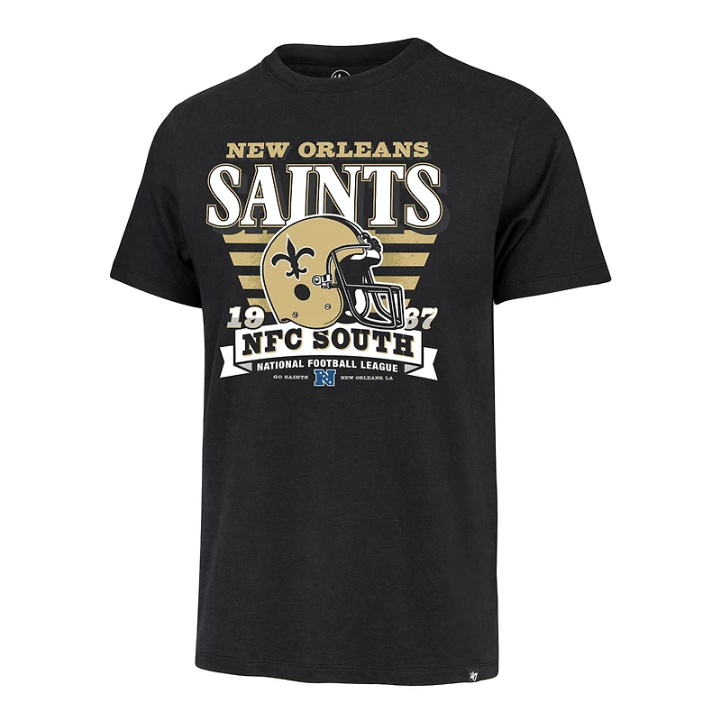 T-shirt noir à rayures « 47 » pour homme, motif Franklin des Saints de la Nouvelle-Orléans