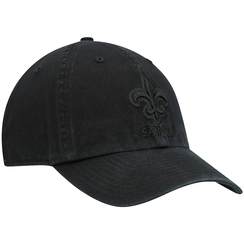 Men's '47 Black New Orleans Saints Team Tonal Clean Up Adjustable Hat