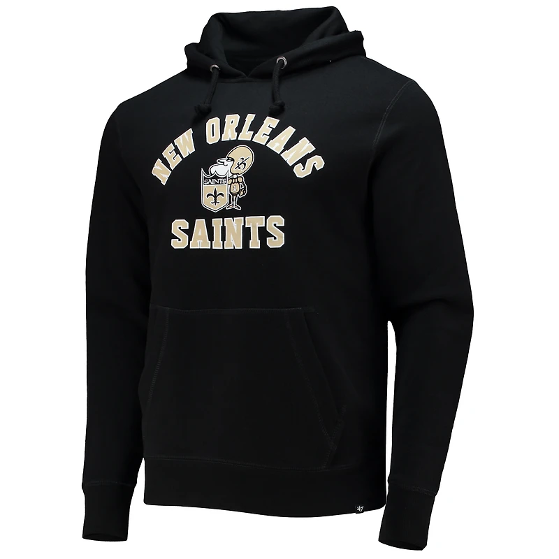 Chandail à capuchon pour homme '47 Black New Orleans Saints Varsity Arch Throwback