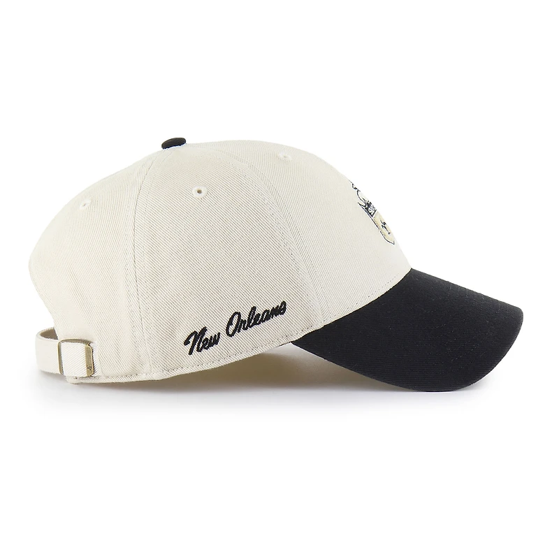 Men's '47 Cream/Black New Orleans Saints Fairfield MVP Throwback Adjustable Hat