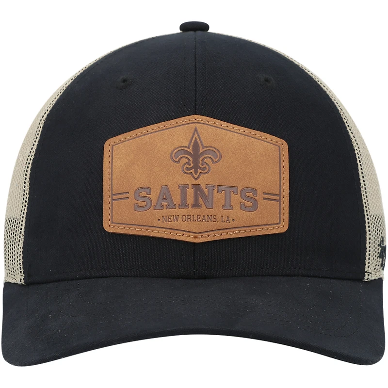 Casquette ajustable en cuir brut des Saints de la Nouvelle-Orléans '47 pour homme, bleu marine foncé/naturel