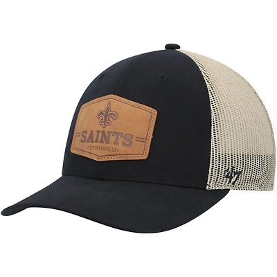 Casquette ajustable en cuir brut des Saints de la Nouvelle-Orléans '47 pour homme, bleu marine foncé/naturel