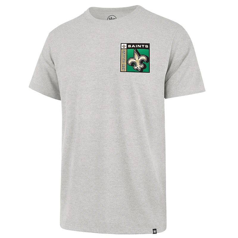 Men's '47  Gray New Orleans Saints Chrome Plate Franklin T-Shirt