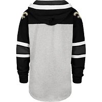 Men's '47 Heathered Gray/Black New Orleans Saints Gridiron Lace-Up - Pullover Hoodie