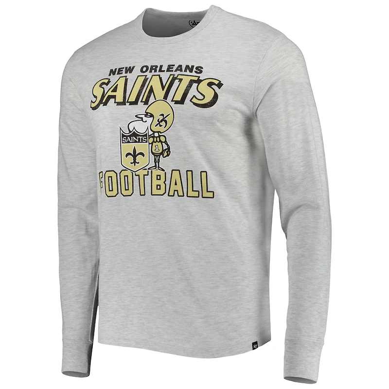 T-shirt à manches longues New Orleans Saints Dozer Franklin '47 gris chiné pour homme