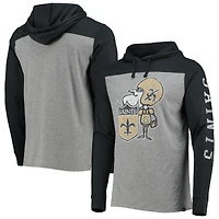 T-shirt à capuche manches longues Franklin Wooster Throwback des Saints de la Nouvelle-Orléans '47 gris chiné pour homme