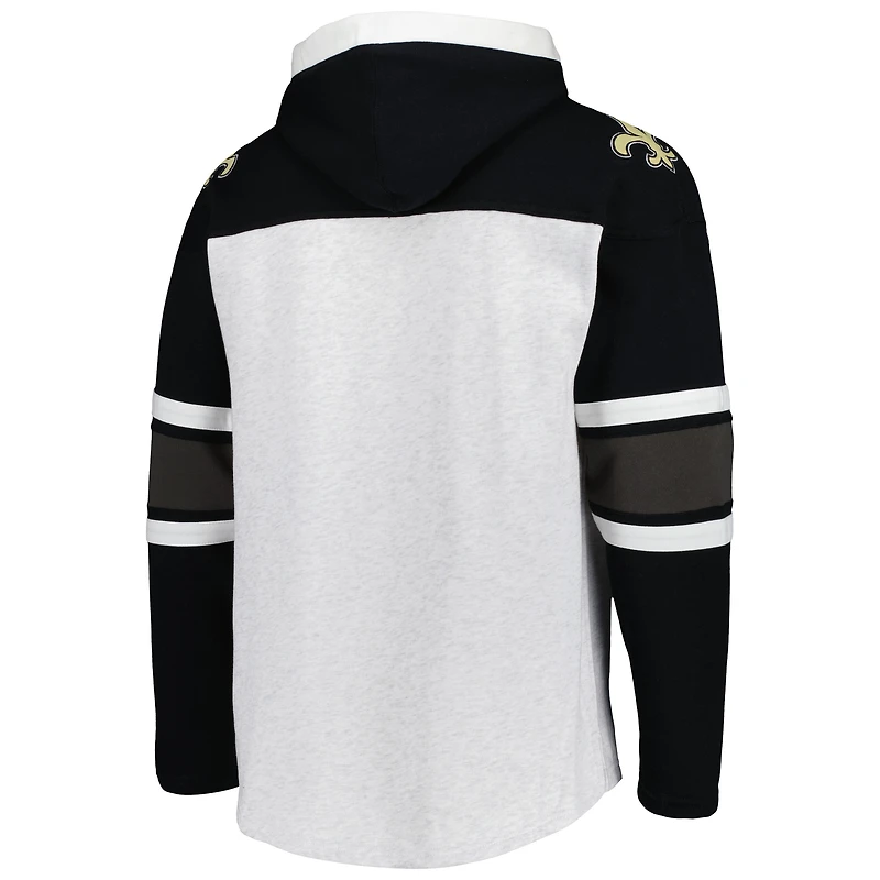 Chandail à capuchon lacets gris chiné pour hommes '47 New Orleans Saints Gridiron