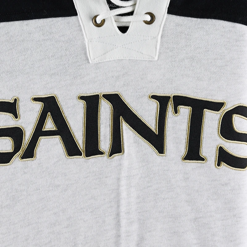 Chandail à capuchon lacets gris chiné pour hommes '47 New Orleans Saints Gridiron