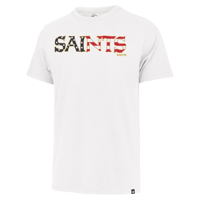 Men's '47 White New Orleans Saints Flag Script Franklin T-Shirt