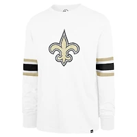 Men's '47 White New Orleans Saints Gridiron Premier Brex Long Sleeve T-Shirt