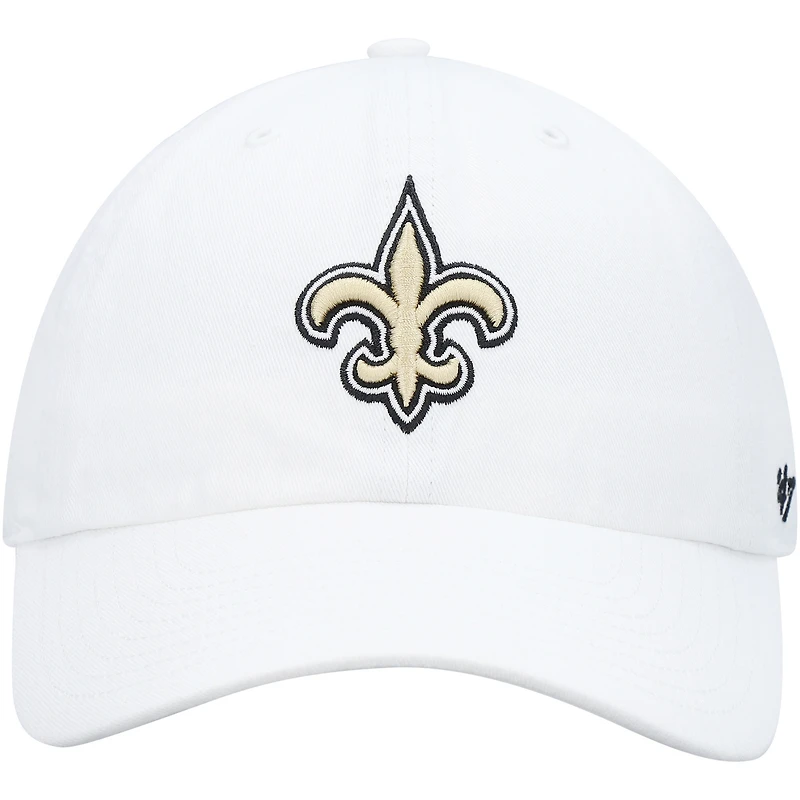 Casquette réglable Clean Up New Orleans Saints Logo '47 blanche pour homme